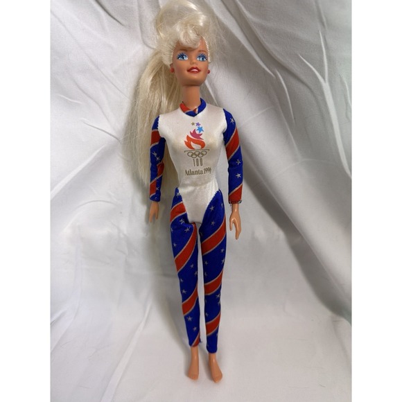 Vintage Barbie - Olympic Gymnast 1996 Doll - Atlanta Tumble Barbie - Picture 2 of 6